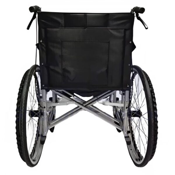Fauteuil roulant garde-robe avec assise en cuir synthétique pour personnes âgées ou à mobilité réduite – modèle hygiénique et confortable.