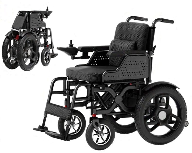 Fauteuil roulant électrique pliable 250W avec moteurs arrière et joystick – Novessia Algérie