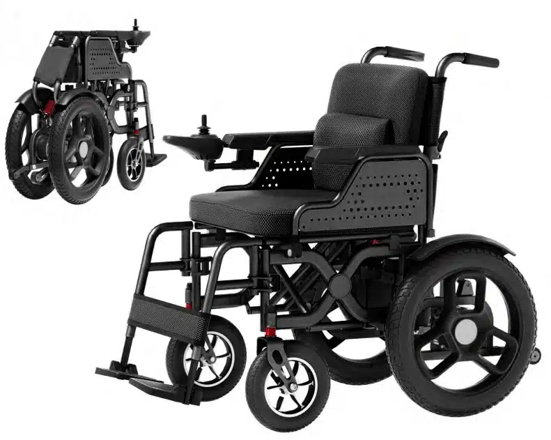Fauteuil roulant électrique pliable 250W avec moteurs arrière et joystick – Novessia Algérie